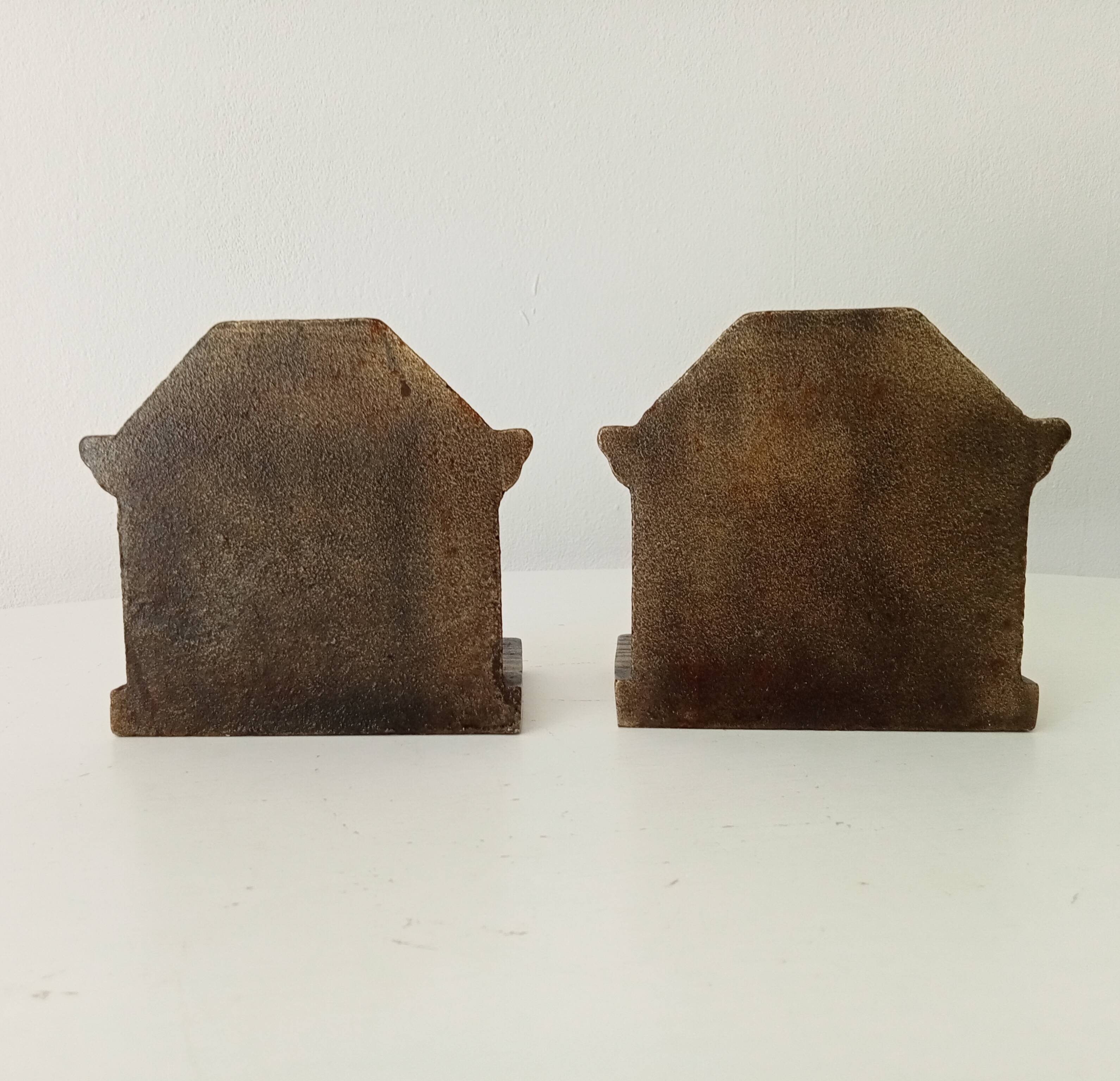 Paire de serres livres en bronze art déco années 1920