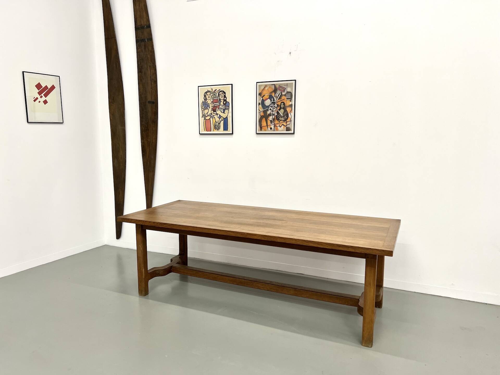 Oak farmhouse table, 1950s