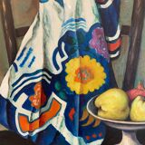 Oil on Canvas Still Life Gabriel Jutteau Vintage 1958