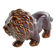 Mid-Century Modern Chinese Brown Glazed Lion Figurine