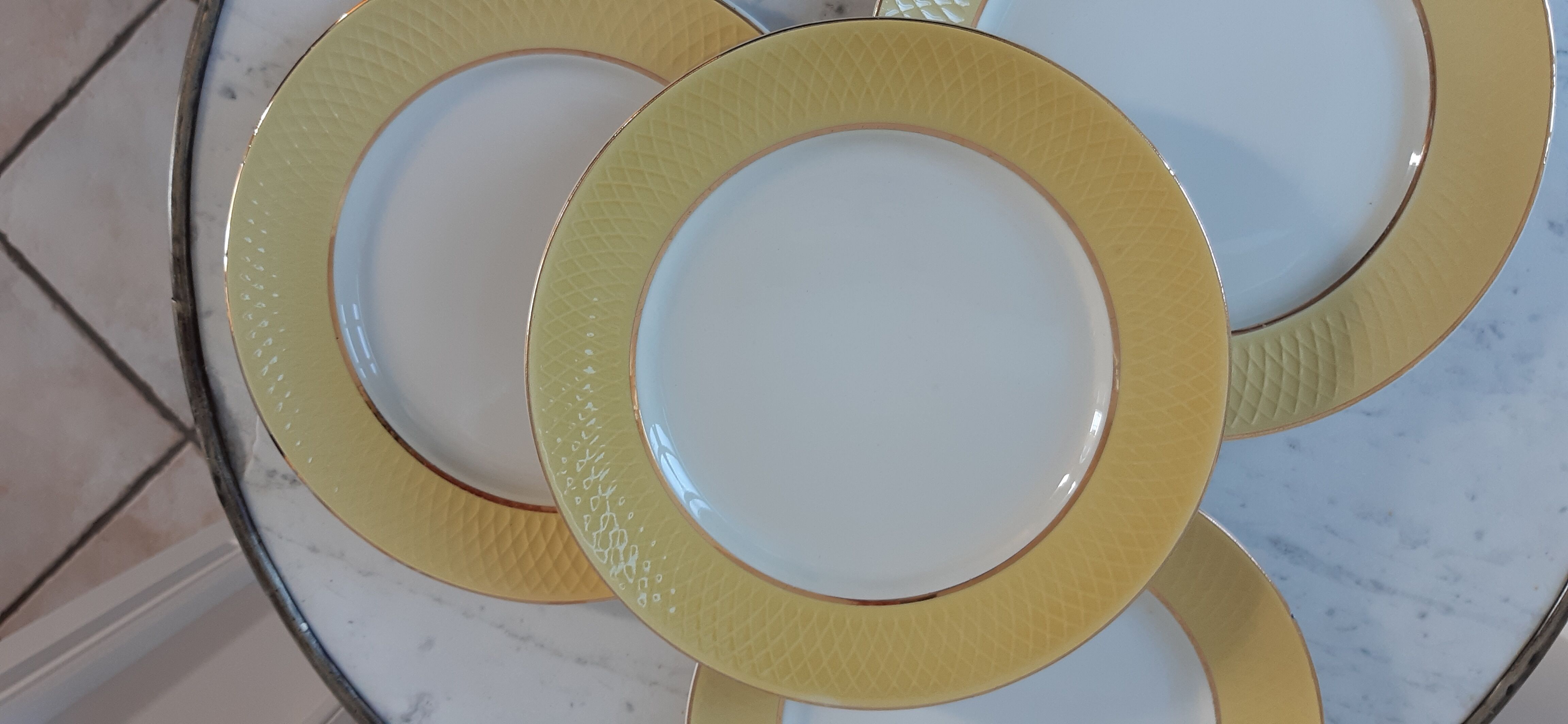 Set of 4 flat plates Moulins des Loups 40 years 50