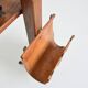 Vintage leather magazine rack with shelf and brutalist/rustic ashtray.