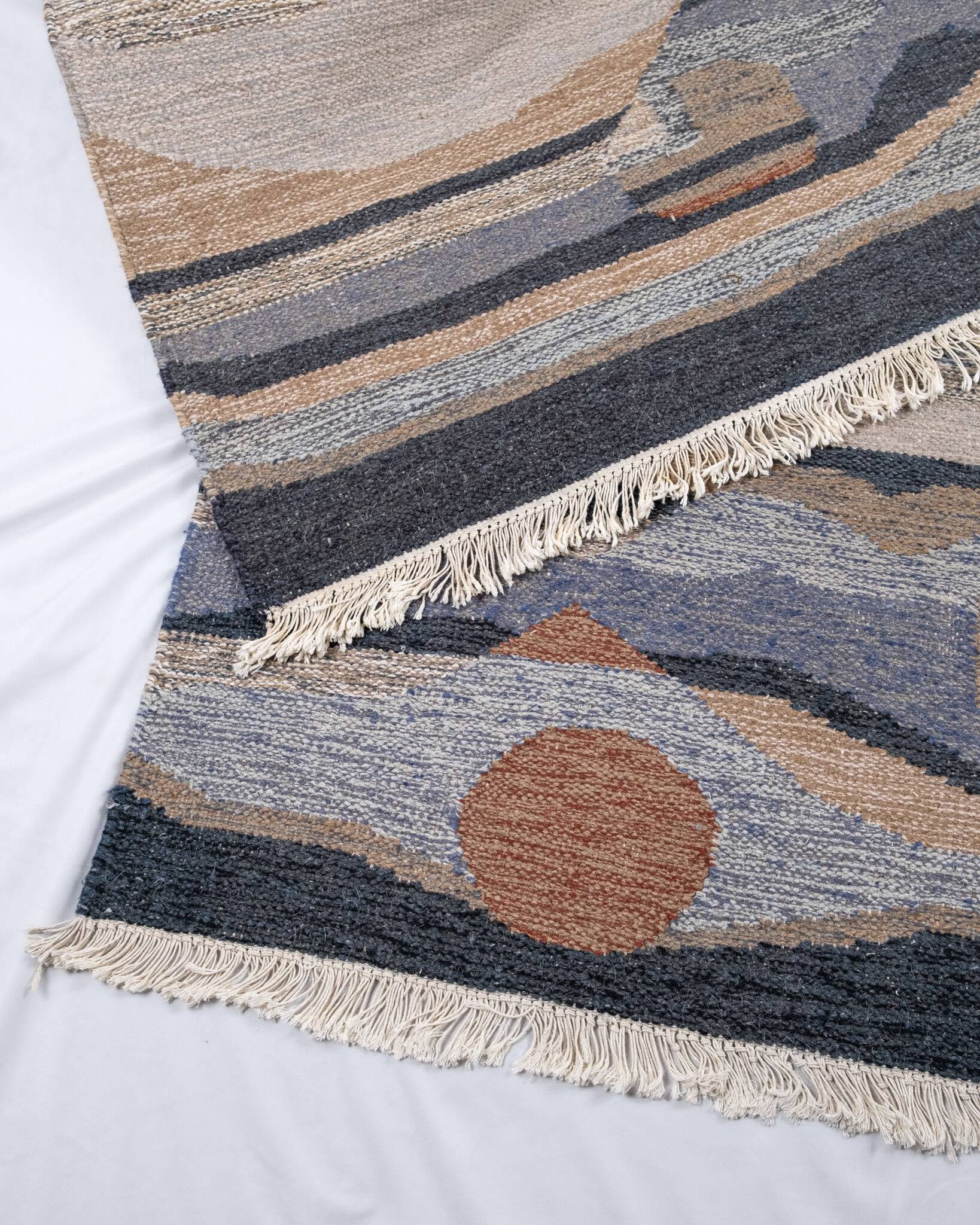 Pair of kilims or tapestries in a modern style, Central Asia, late 20th century.