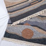 Pair of kilims or tapestries in a modern style, Central Asia, late 20th century.