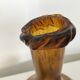 Biot blown glass amber bottle