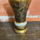 Ancient vase monaco glass polychrome black + gold vintage