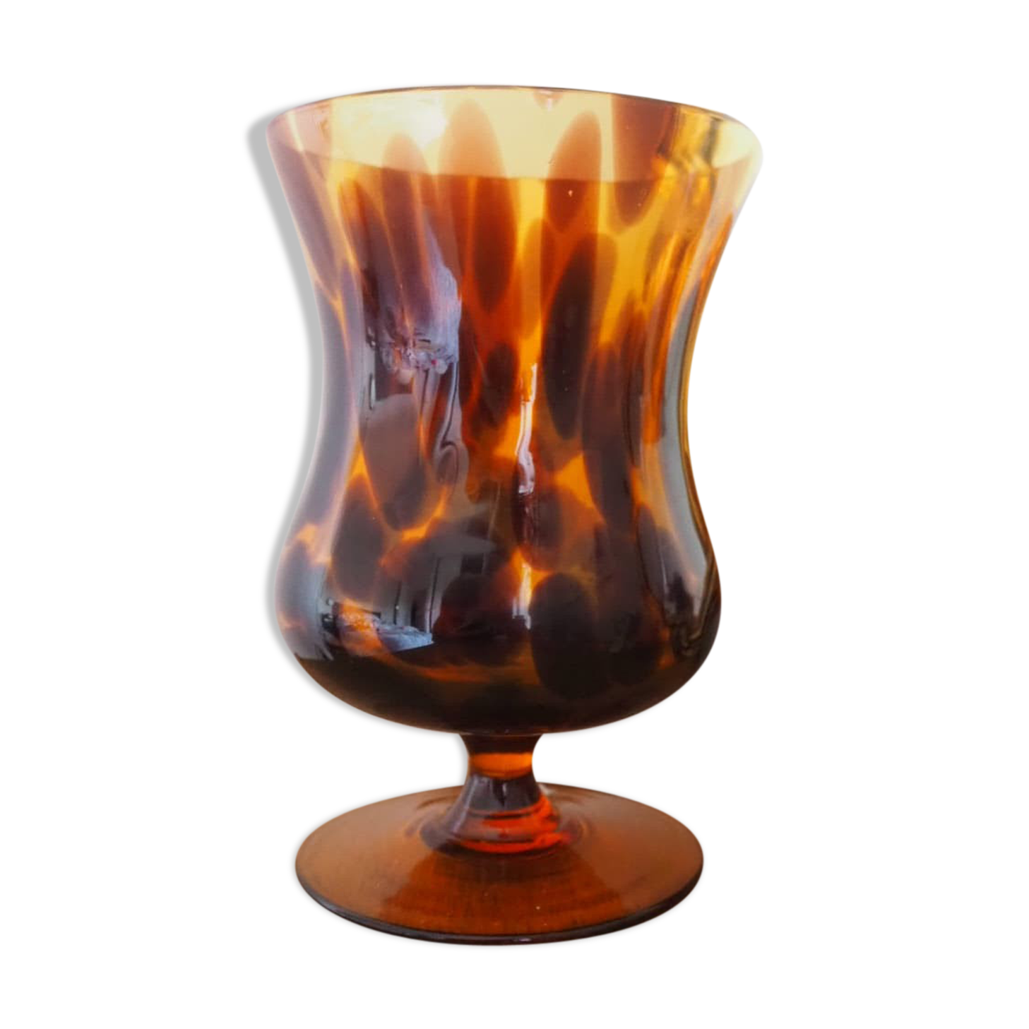 Vase ambré à pied 70