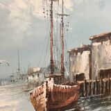 Marine painting 60.5 x 90 x 20 cm