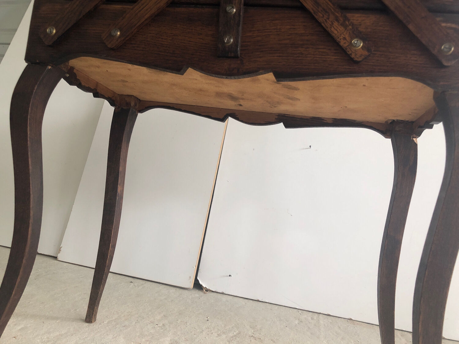 Vintage wood worker with sewing kit