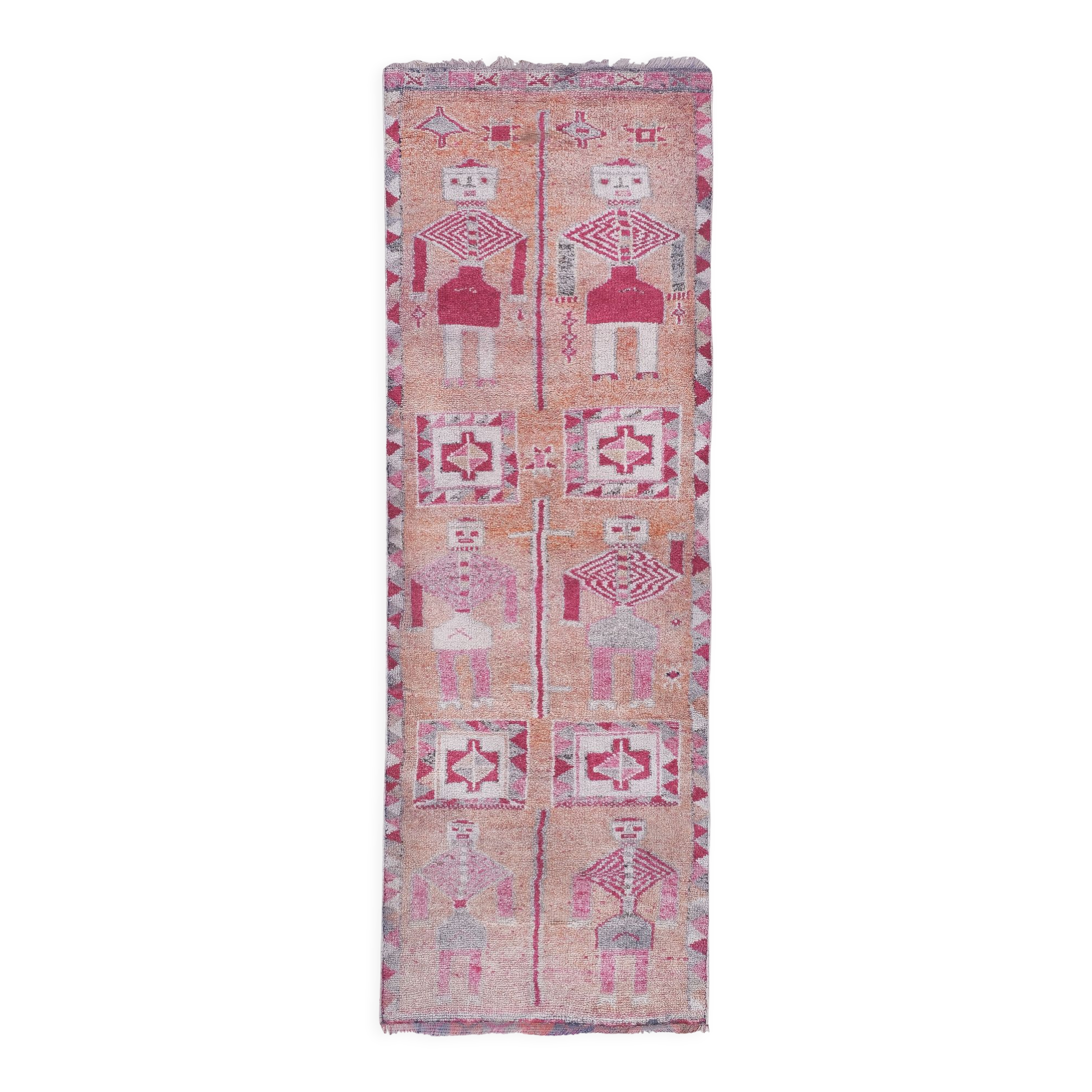 Vintage Turkish rug from Oushak, hand-woven100x284 cm