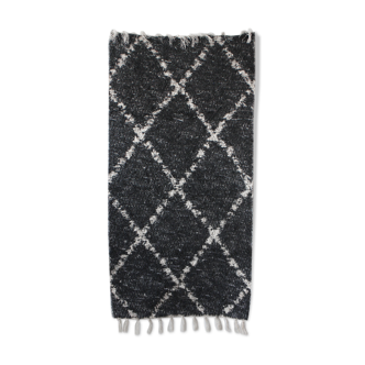 Reversible handmade carpet - Very dark grey - 65 x 120 cm