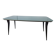 Mid-century mahogany dining table with aquamarine glass top
