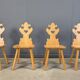 Chaises tiroliennes vintage rustiques, années 1960