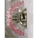 Pink triedro murano glass twister wall sconce