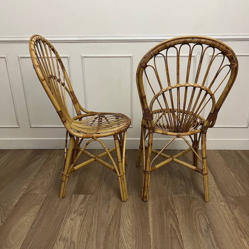 Pair of vintage rattan chairs