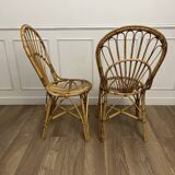 Pair of vintage rattan chairs