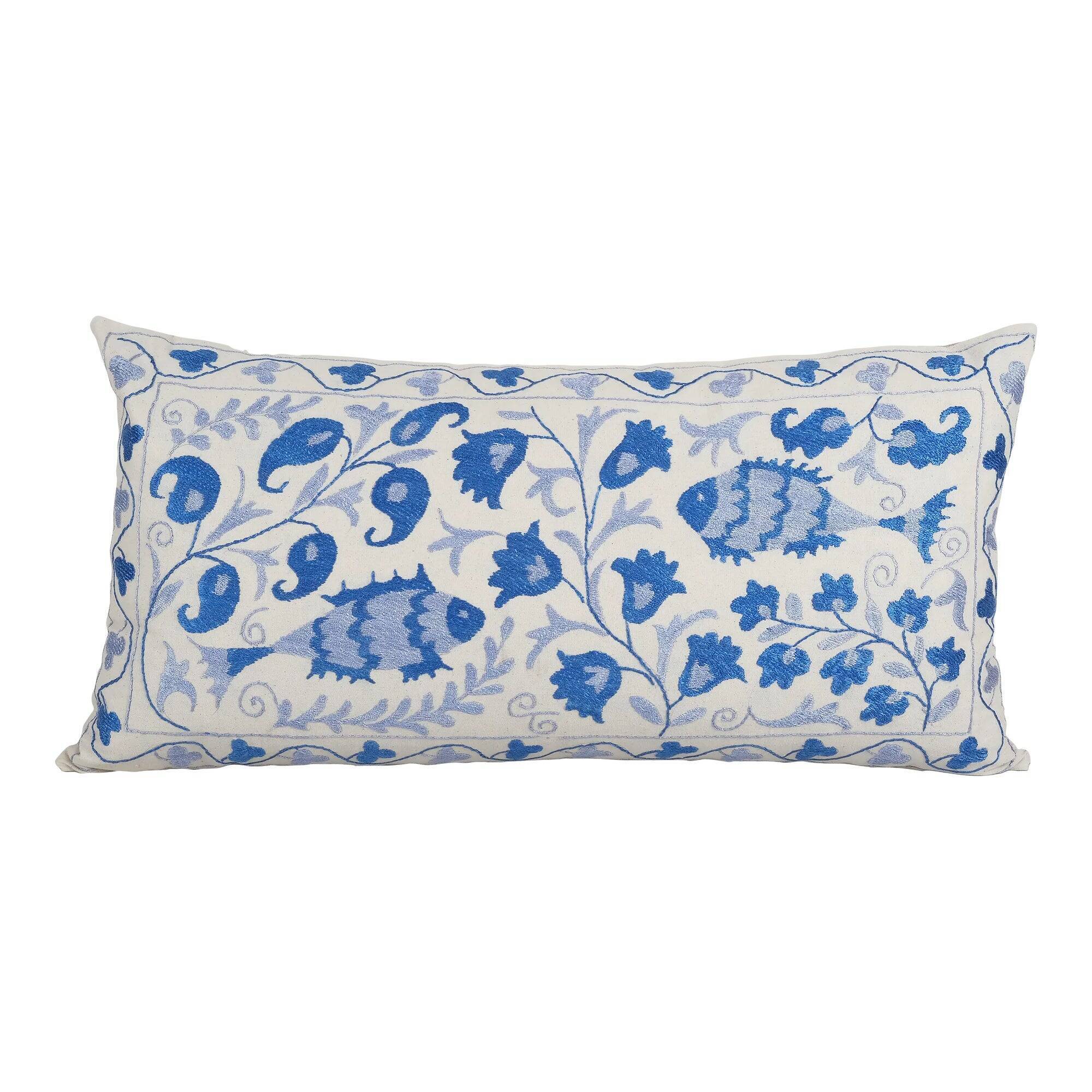 Vintage embroidered cushion cover 46x86 cm