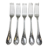 Set of 5 silver-plated forks from Christofle, Marly