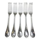 Set of 5 silver-plated forks from Christofle, Marly