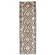 Vintage Turkish Oushak Handmade Wool Cotton White Runner Rug 100x334