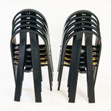 Set of 10 Danish Stacking Chairs in Beech
