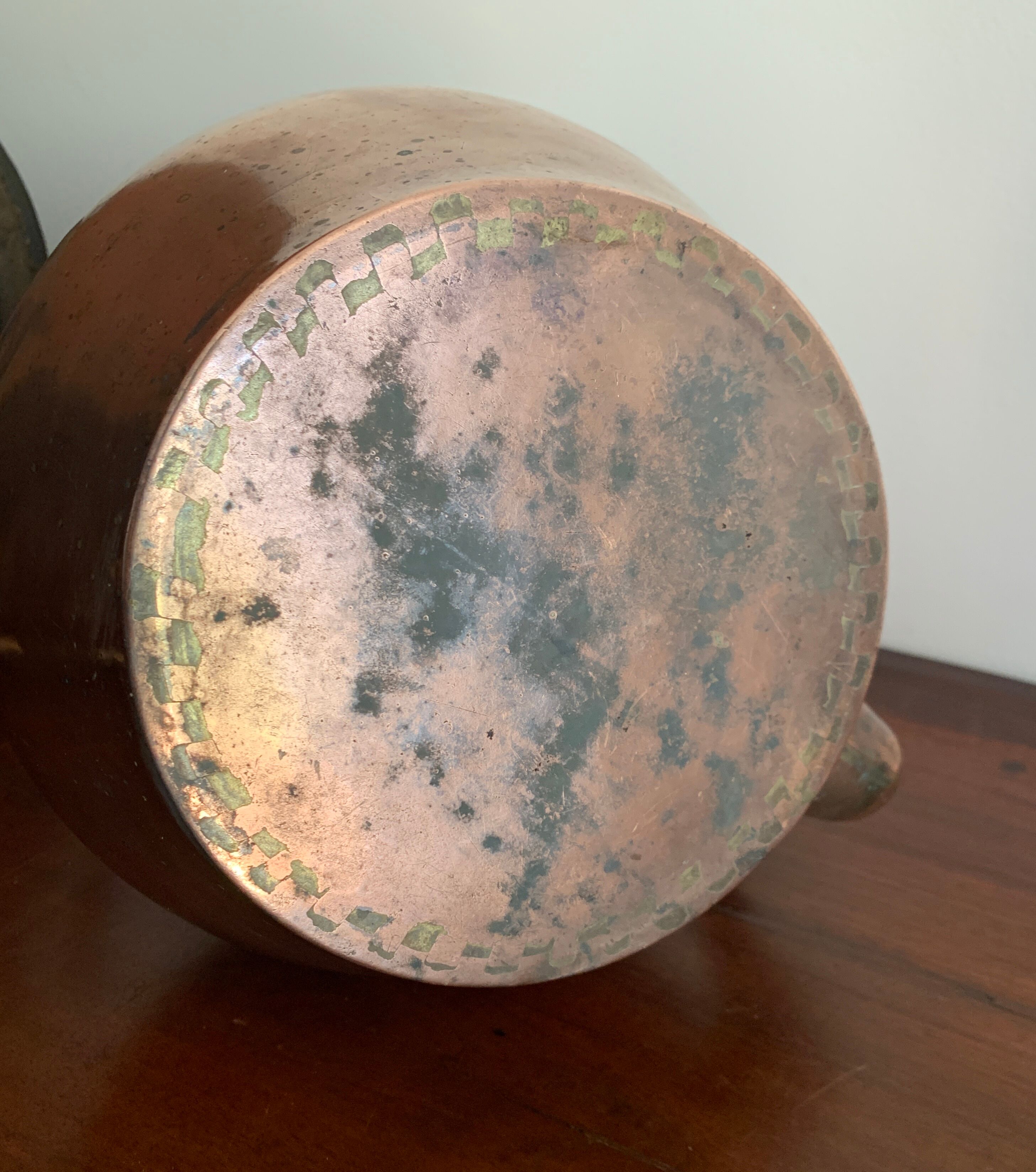 Antique copper kettle
