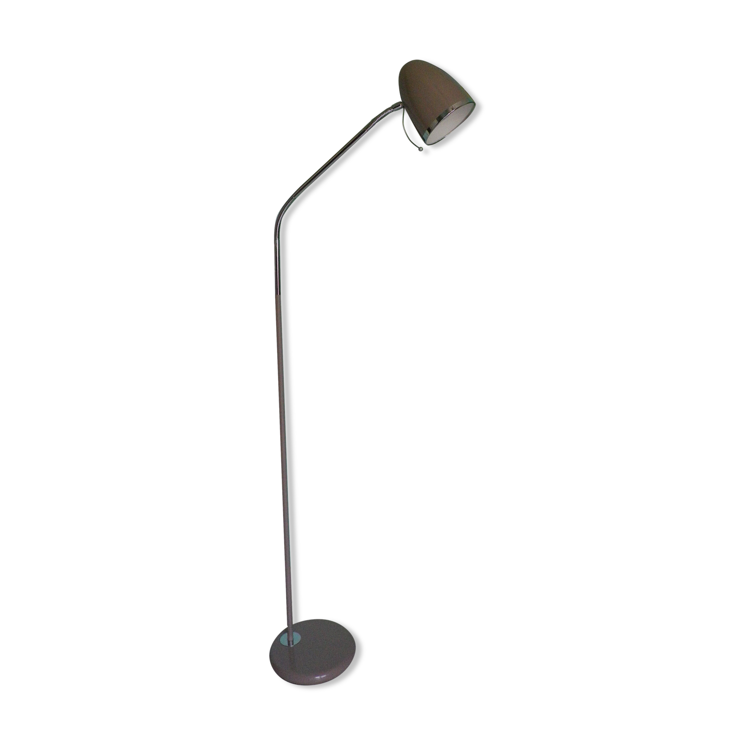 FLOOR lamp design COREP, lacquered steel taupe color, reclining