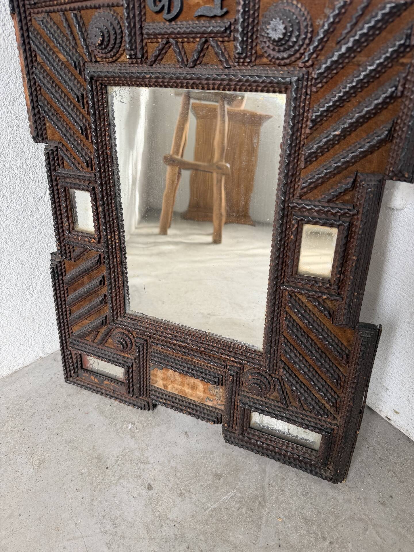 Tramp Art Mirror 1903