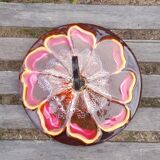 Cheese platter, flower pattern, signed Vallauris