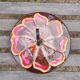 Cheese platter, flower pattern, signed Vallauris