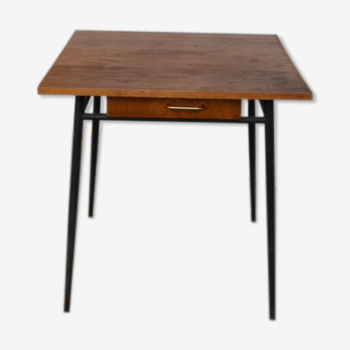Table, vintage desk, wood and metal