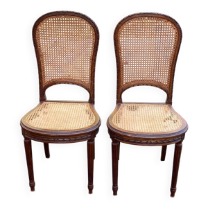 2 chaises cannées Louis