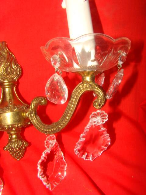 applique bronze et cristal à 2 bras de lumière