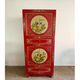 Chinoiserie, Asian wooden cabinet, painted with decor of flowers and birds