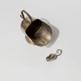 Argent Silver-Plated, Hand-Carved Footed Sugar Box with Dosing Spoon - Italian 1920s Retro Table Decor