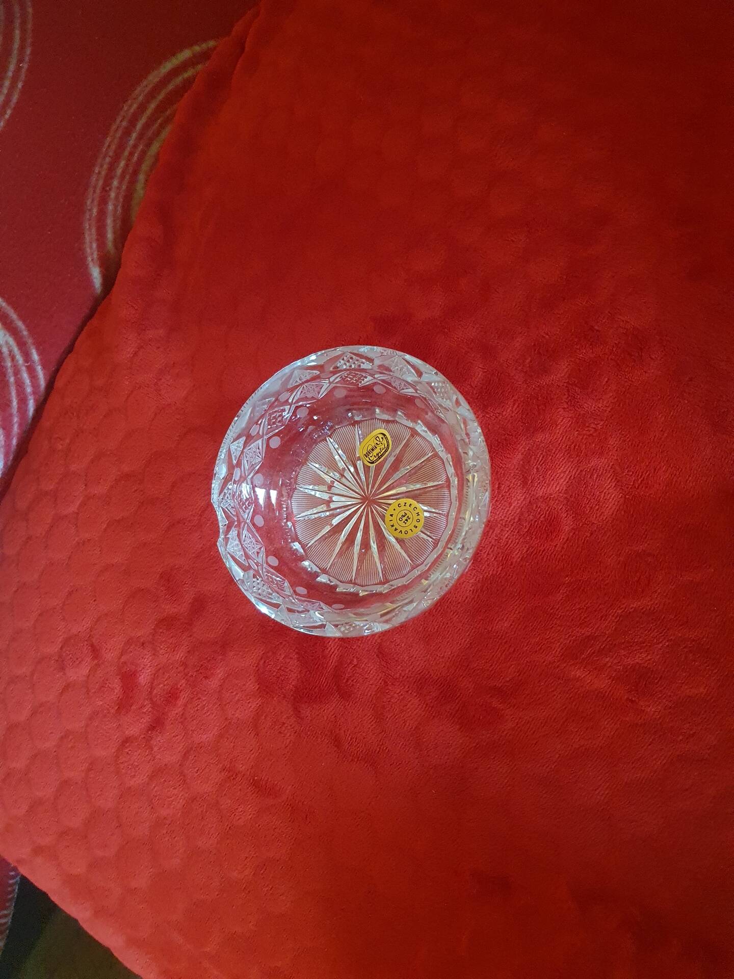 Cendrier en cristal de Bohême vintage