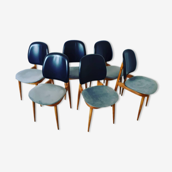 6 chaises "pégase" de Baumann