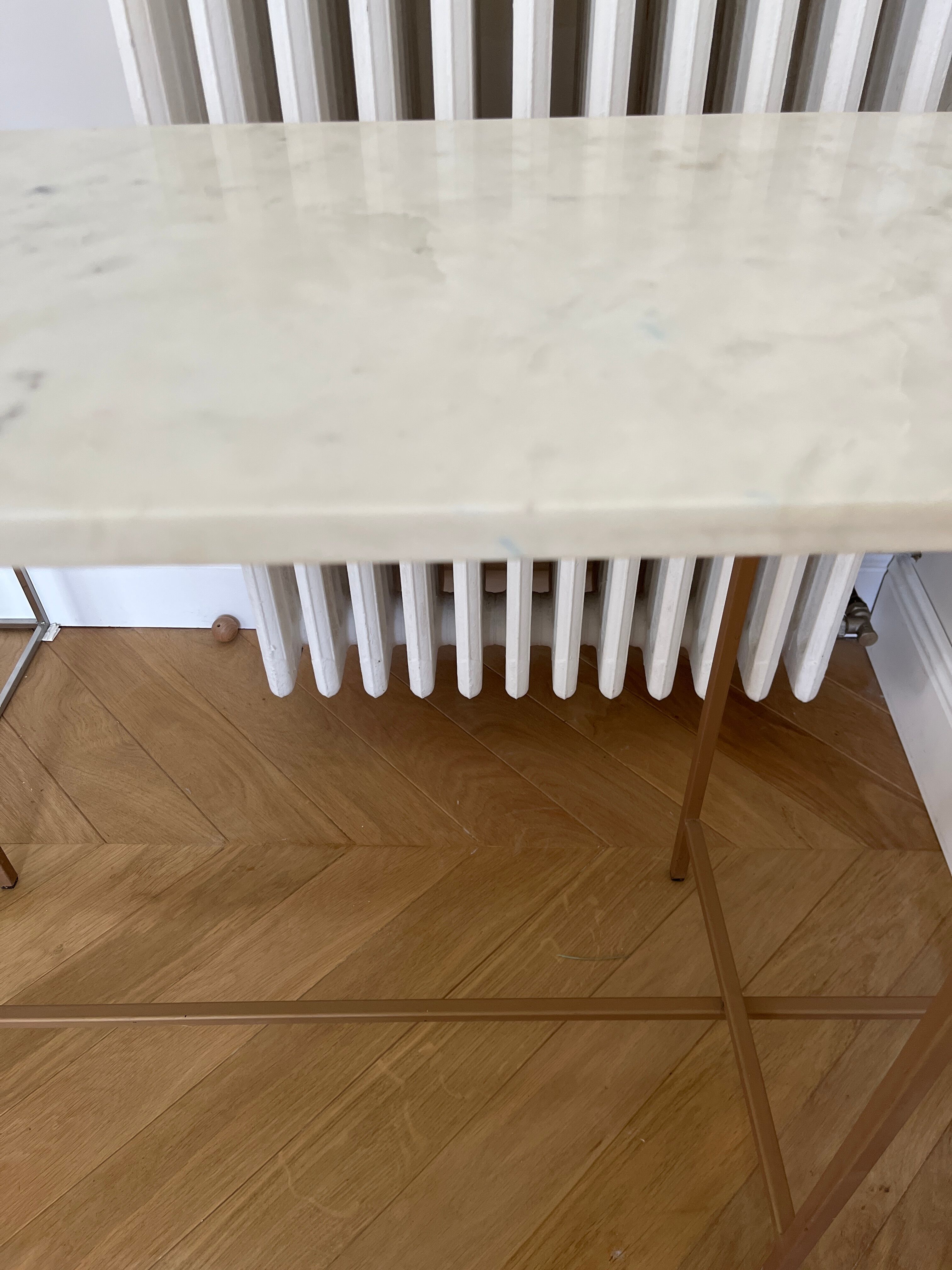 Marble and steel console