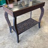 Moroccan carved wood table