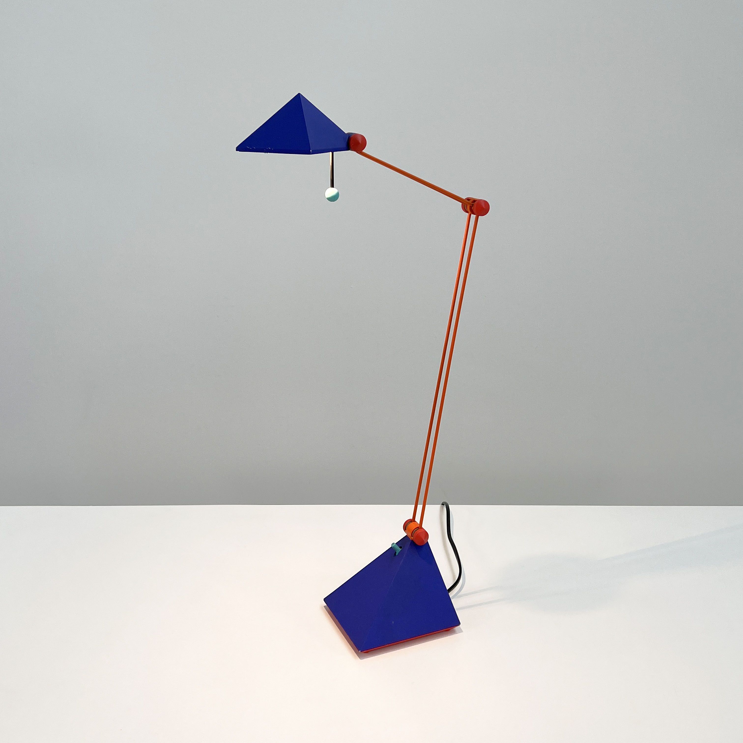 Blue desk lamp by Lungean & Pellmann for Brilliant Leuchten Germany, 1980