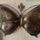 XL butterfly-shaped brass cloisonné trinket tray