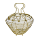 Old egg basket in yellow metal wire