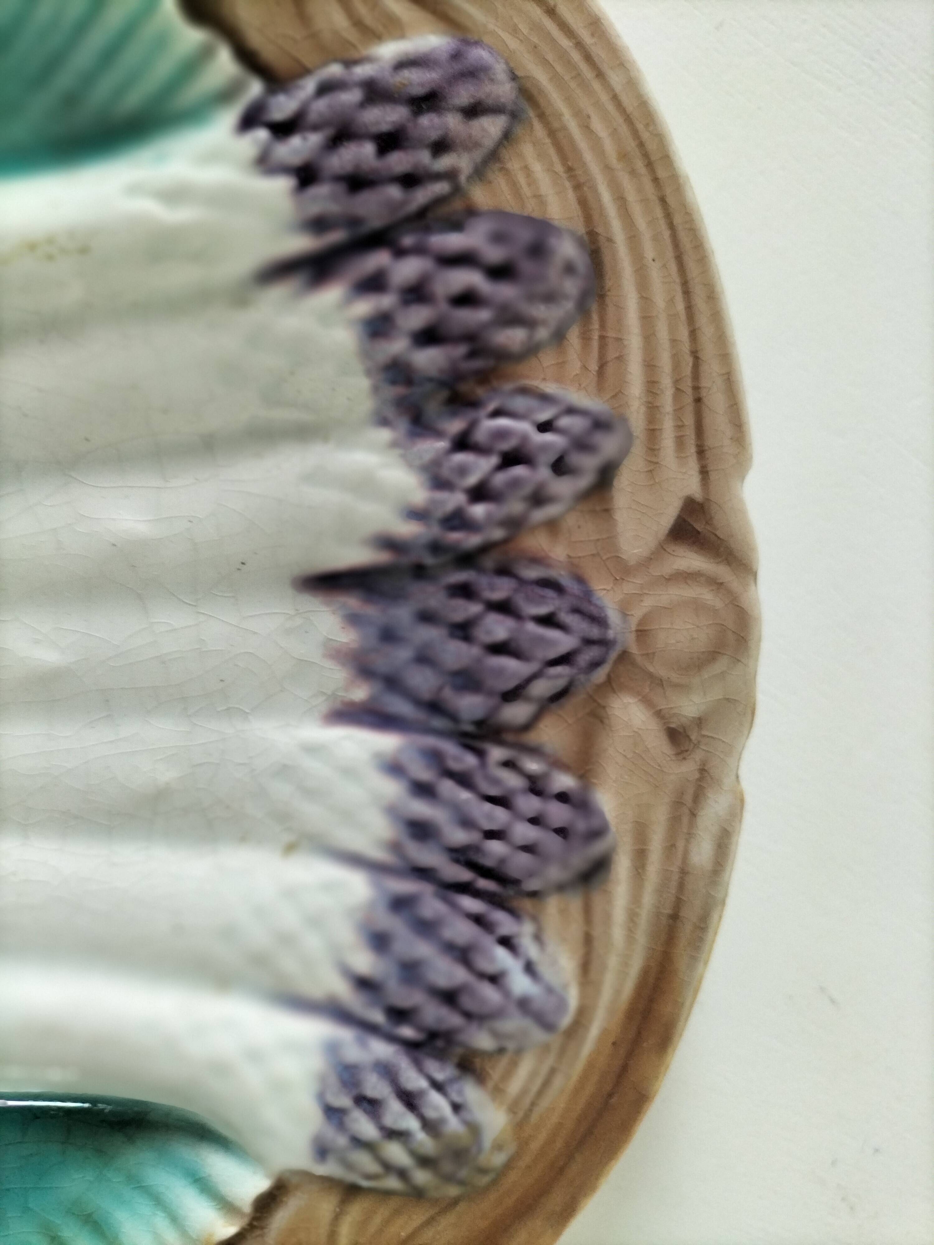 Asparagus plate in earthenware – acanthus and shells – around 1900