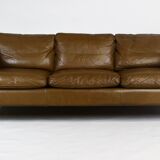 1970s brown leather sofa by Vejen Polstermøbelfabrik