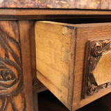Bedside furniture wood and marble art deco period