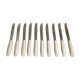 Set of 10 table knives in white Bakelite