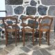 Set de 5 chaises bistrot cannées