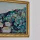 Original mid-century Swedish oil on panel "Village" by Bertil Wahlberg.