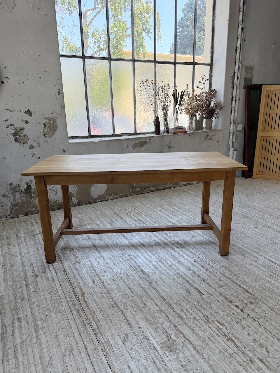Table de ferme chêne doré 160cm