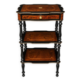 Napoleon III shelf table. Fine marquetry, mother-of-pearl inlay and gilded bronze decoration.